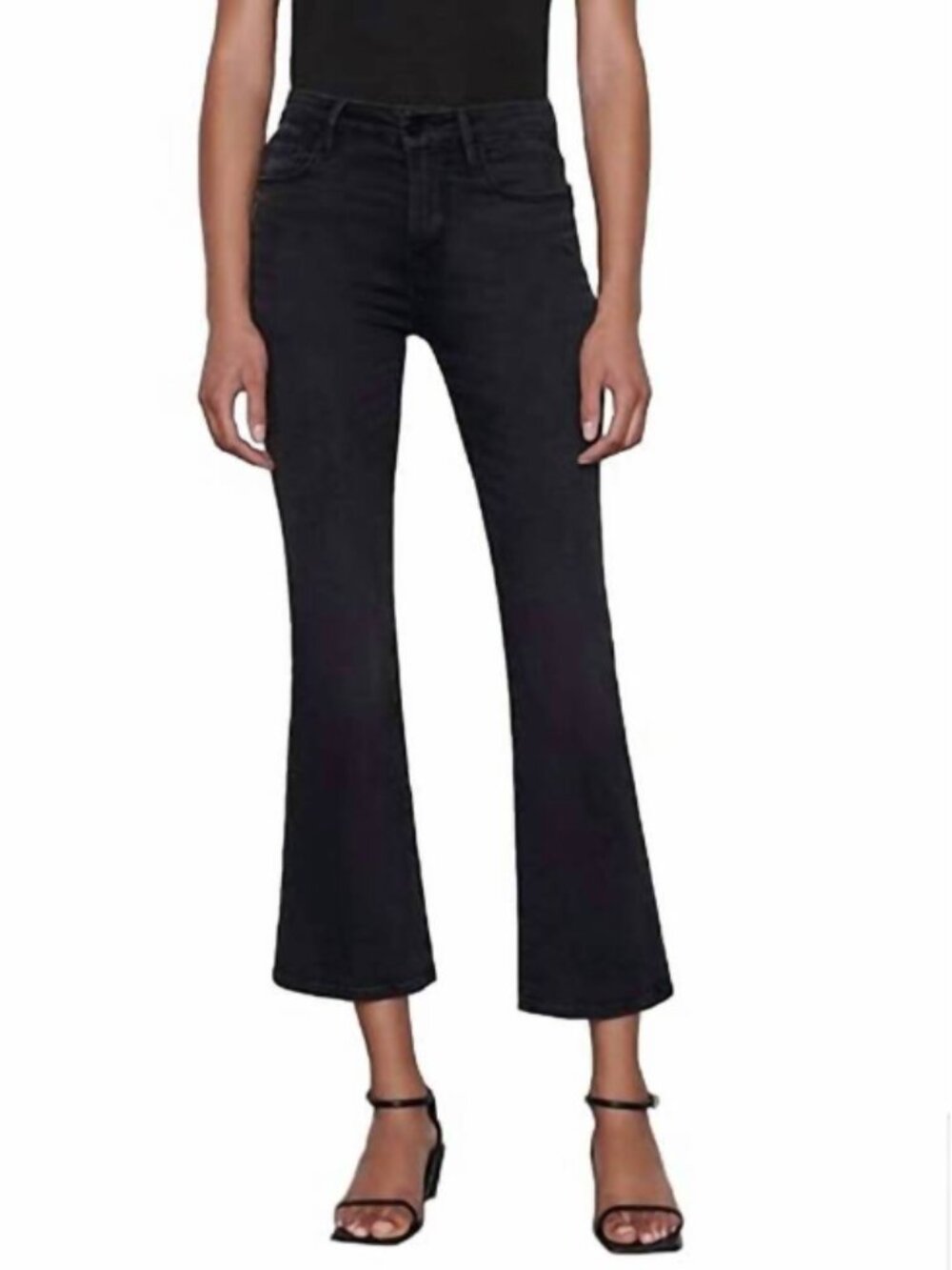 Frame Denim Le Crop Mini Boot High-Rise black Jeans 24